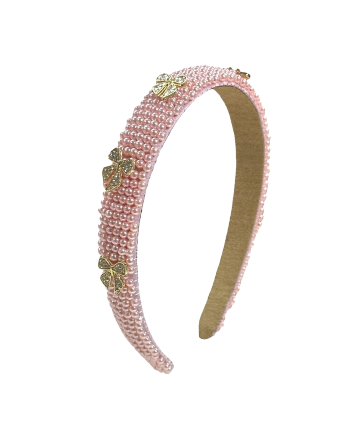 Bow Pink Pearl Charms Headband