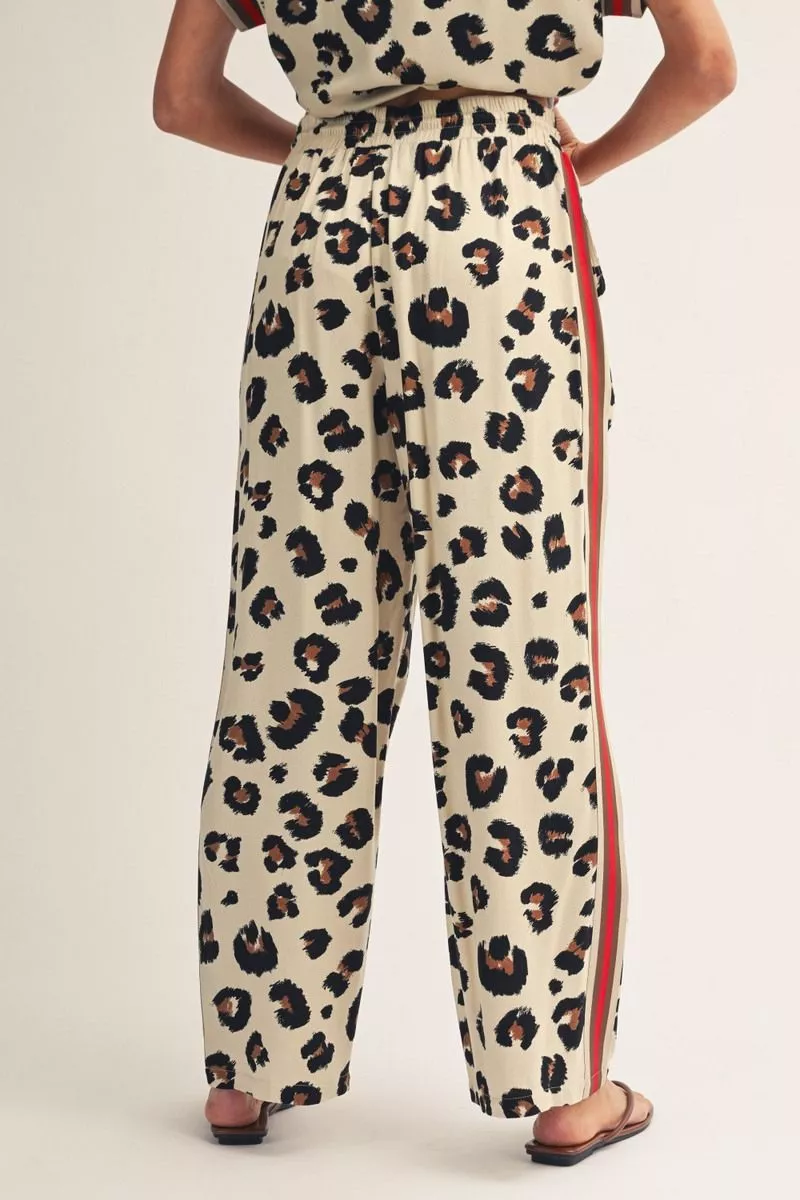 Cream/Red Leopard Pant