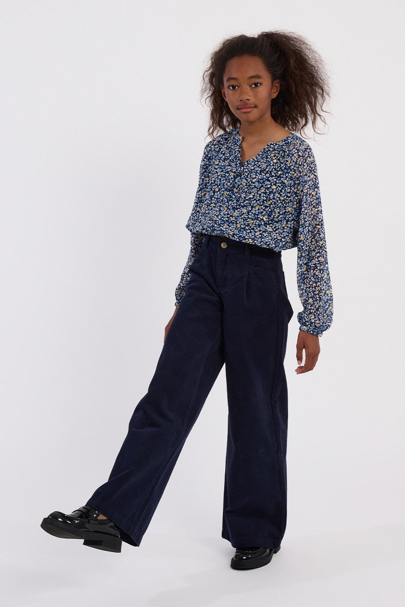 Blue Nora Voile Blouse