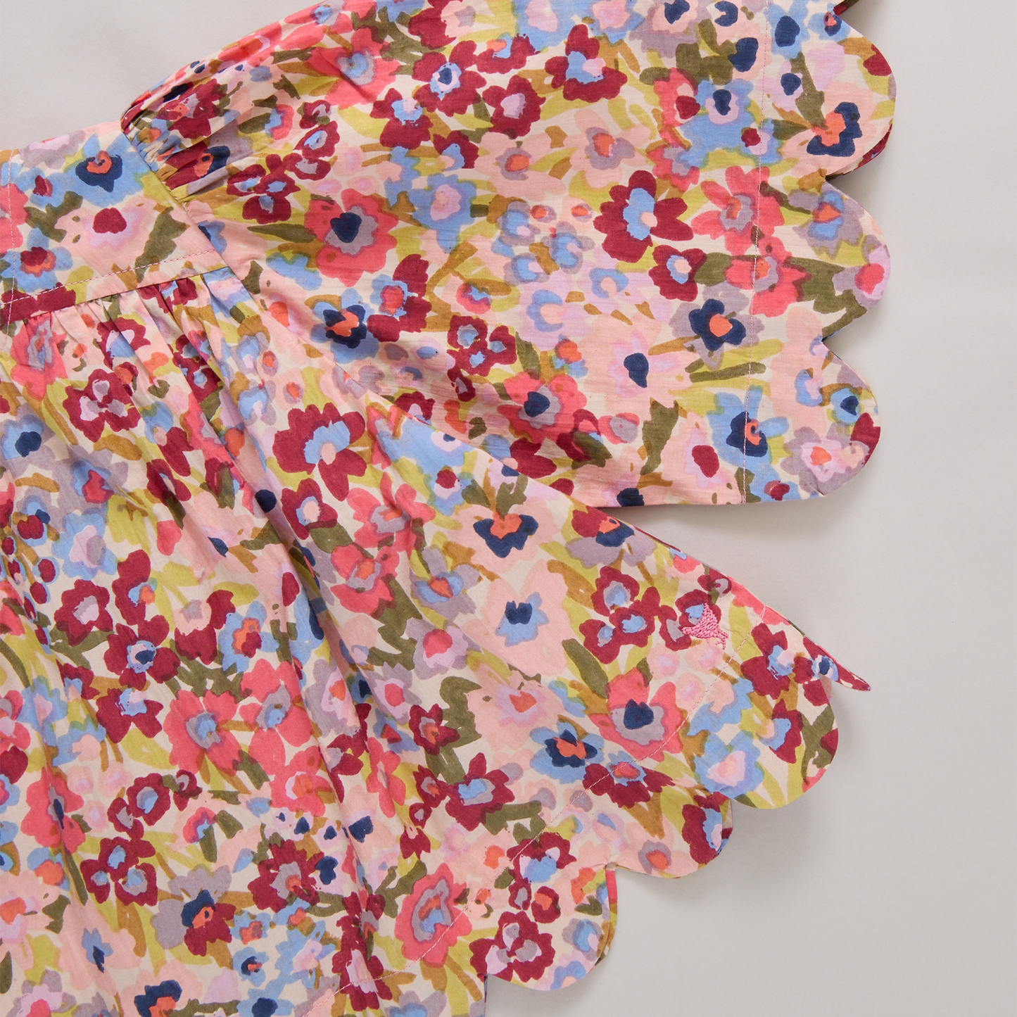 Sketched Floral Scallop Misha Top