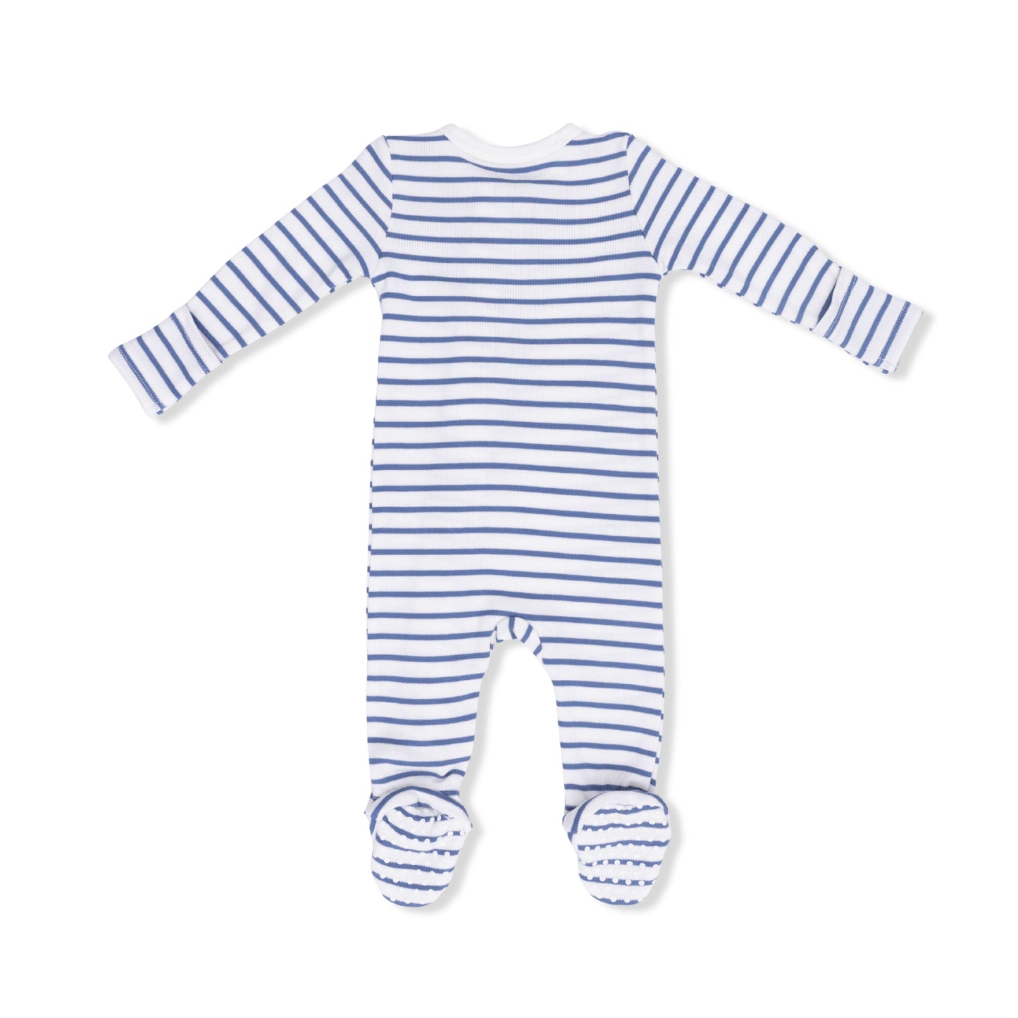 Navy Stripe Zip Footie