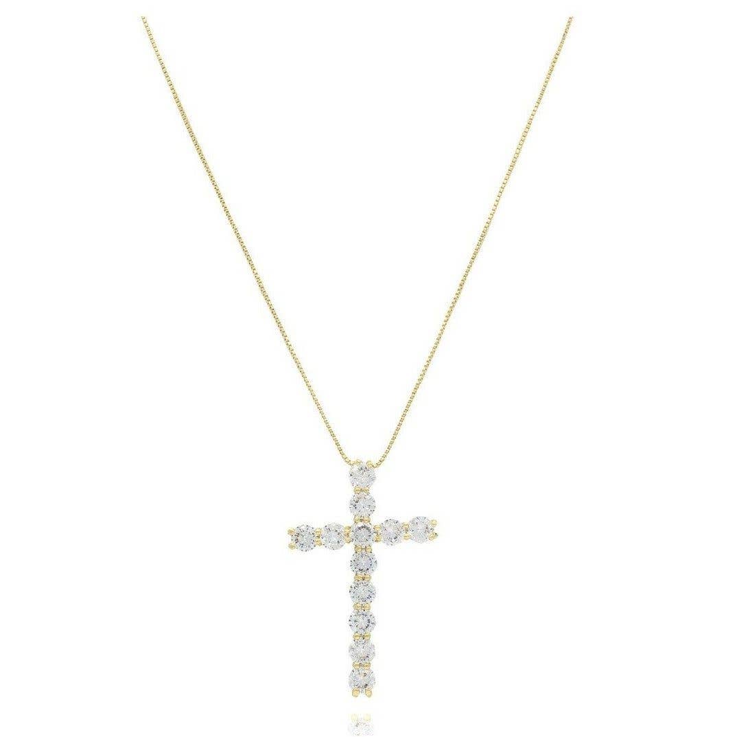 Gold Faith Cross Necklace