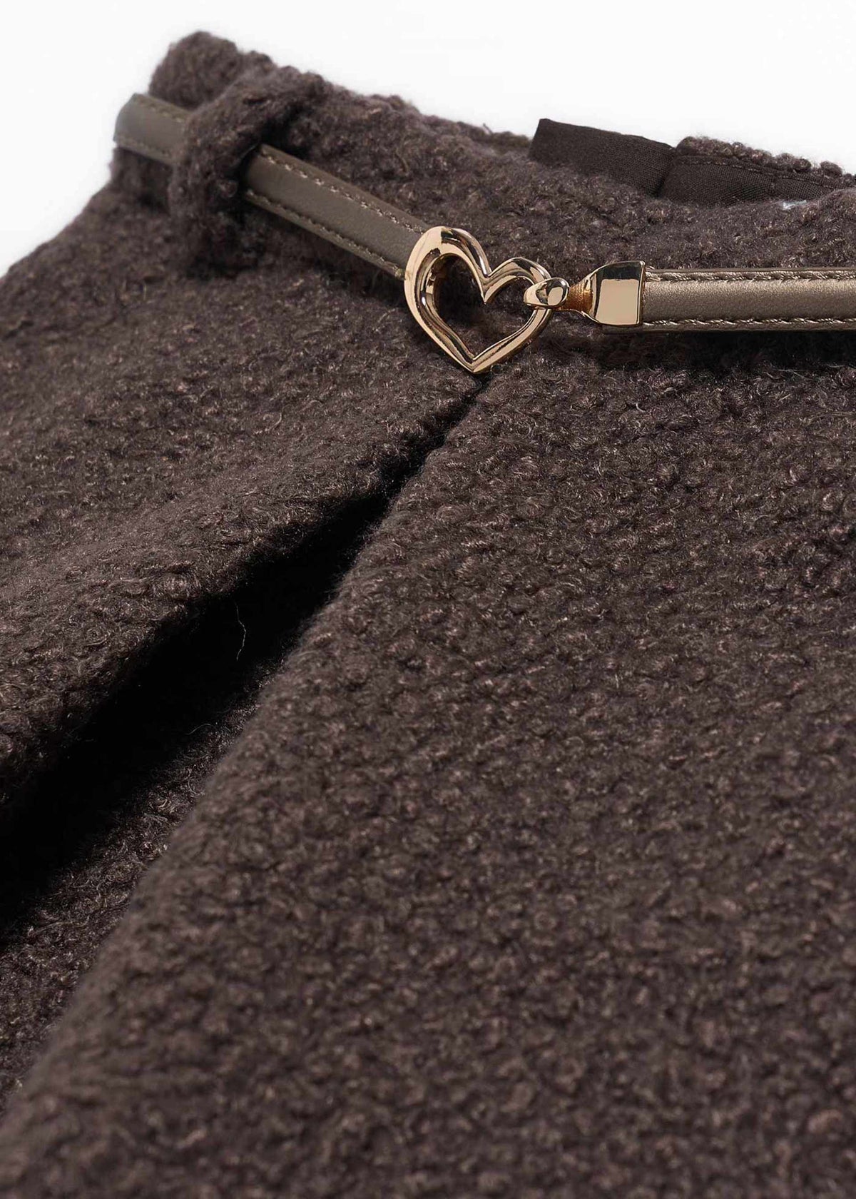 Dark Brown Sherpa Skirt