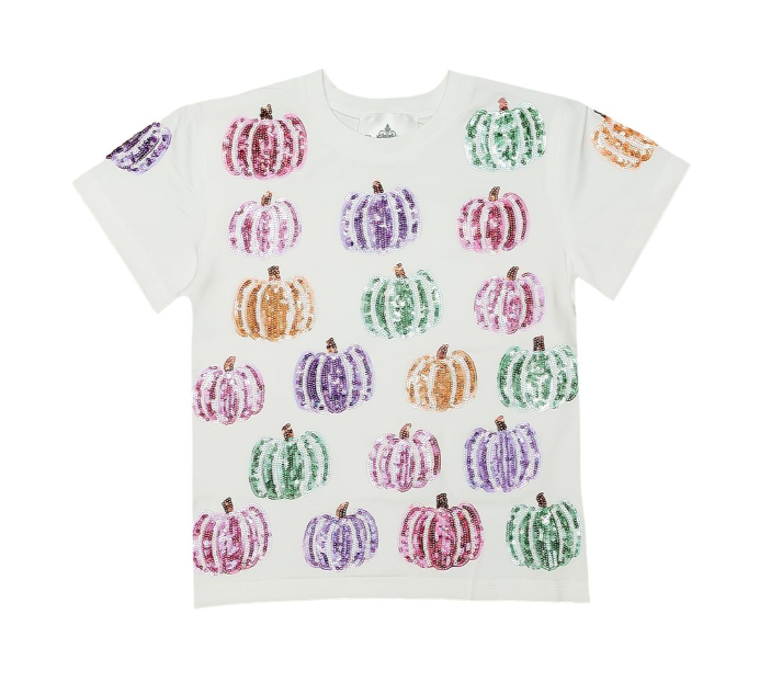 Sequin Fall Pumpkin Tee