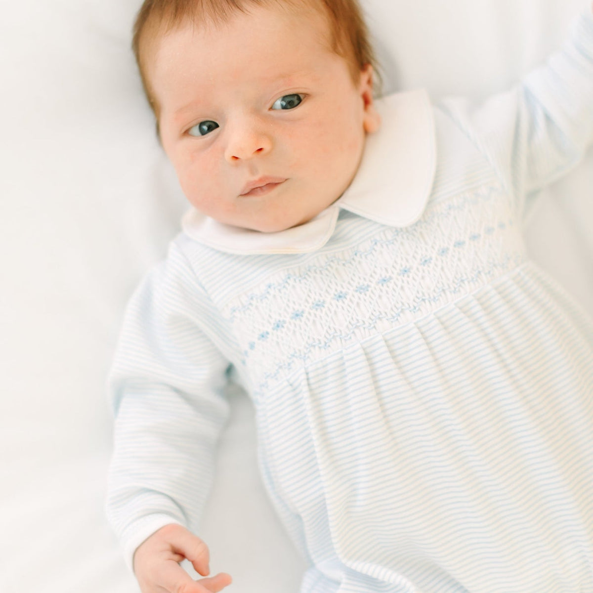Blue Benjamin Smocked Footie