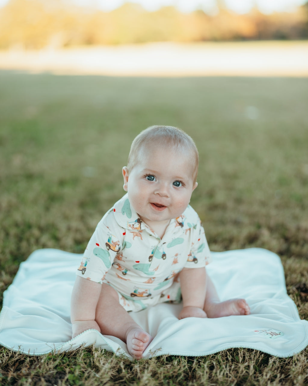 Barks & Birdies (Golf Dogs) Polo Romper
