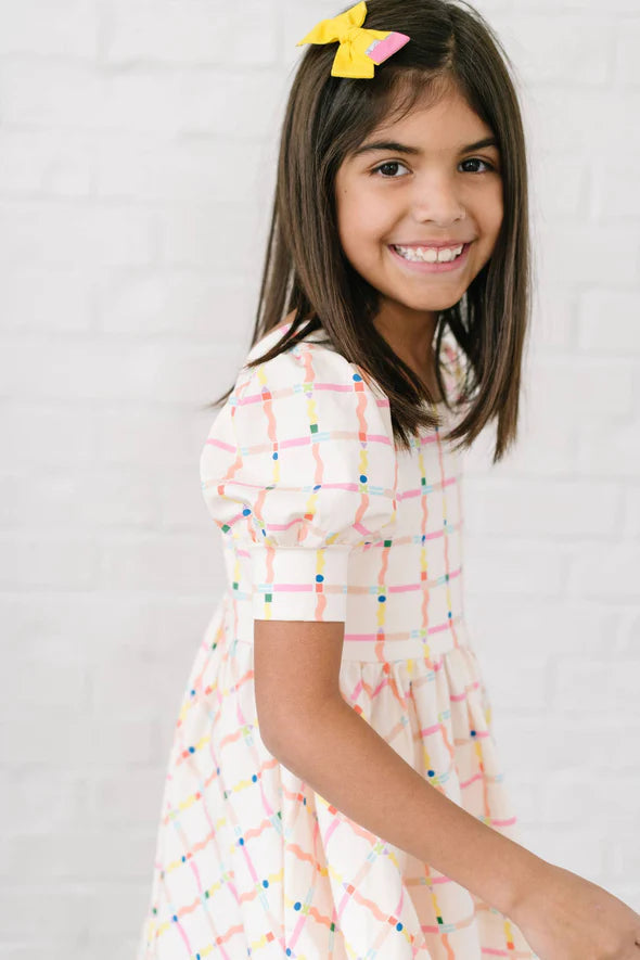 Puff Dress In Squiggles