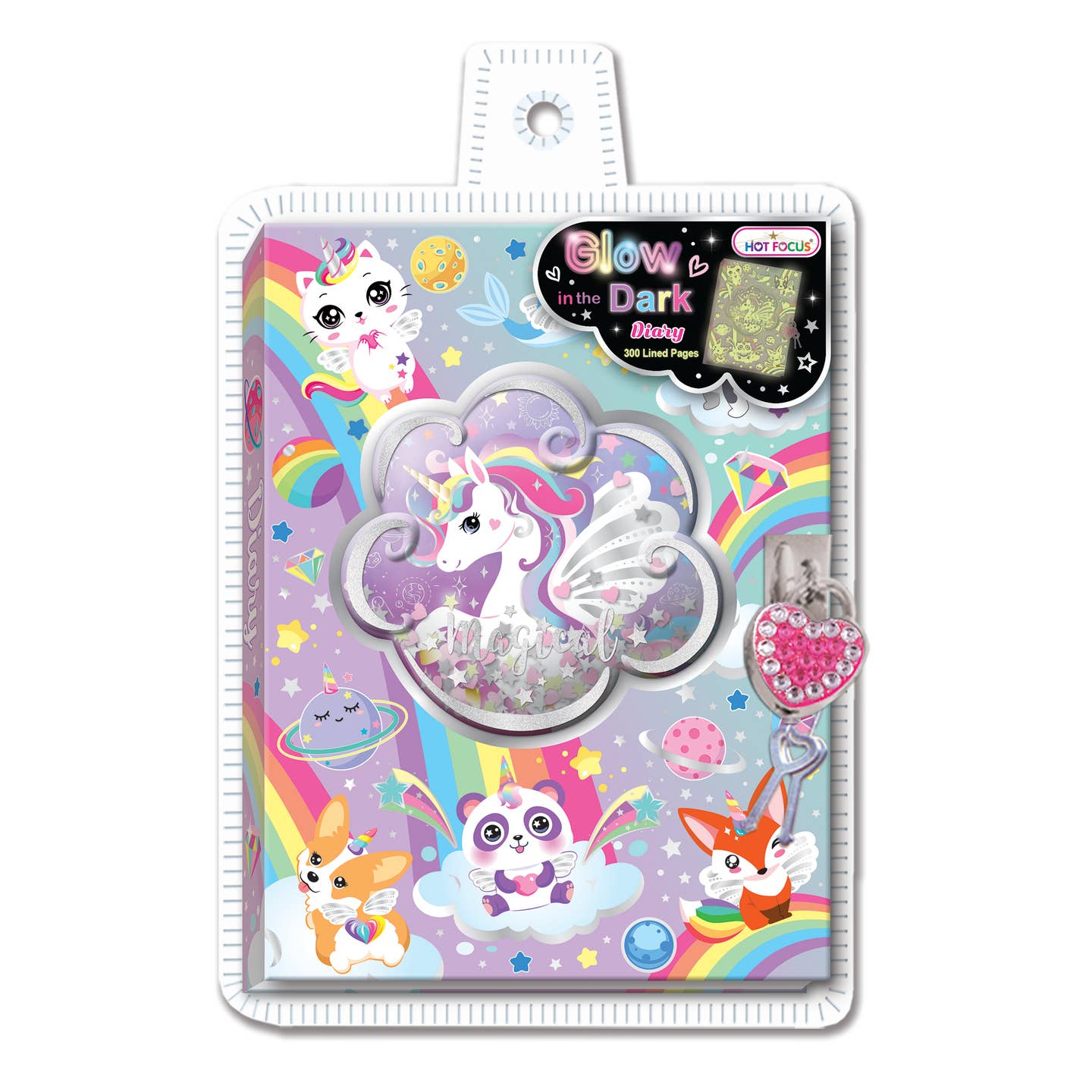 Diary w/ Lock & Keys - Glow in the Dark