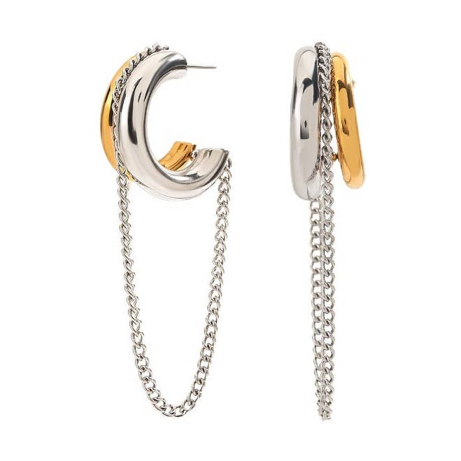 Blaine Two Tone Chain Hoop