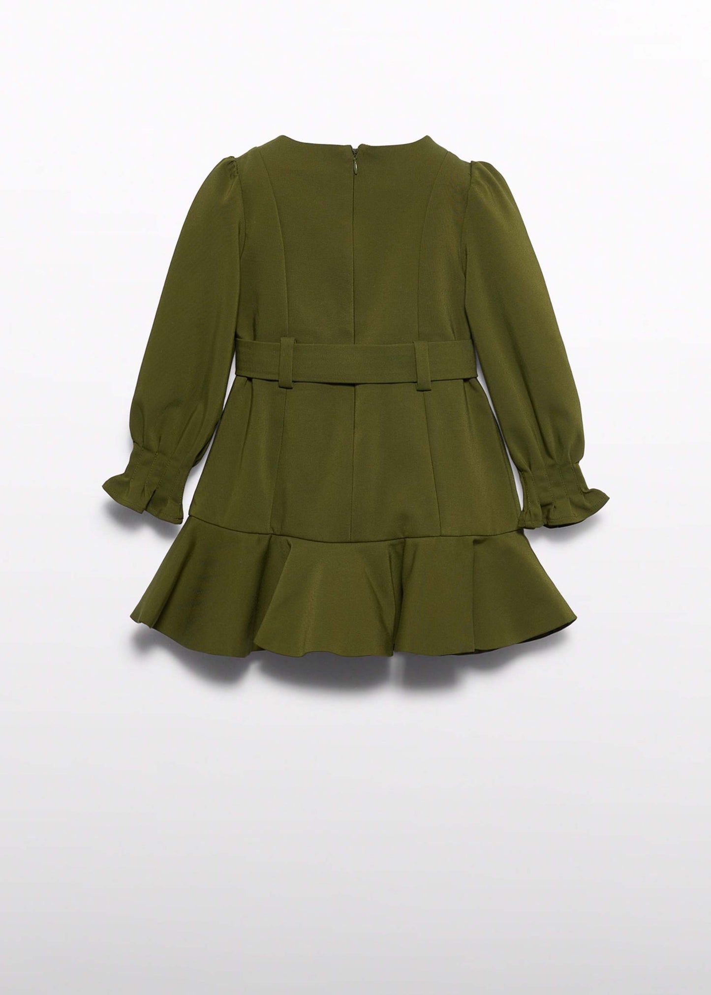 Olive Belted Dress W/ Pockets