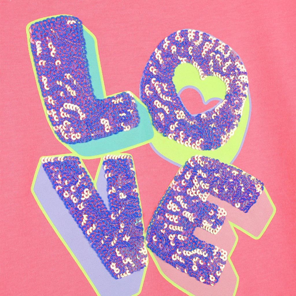 Fuchsia Sequin Love Tee