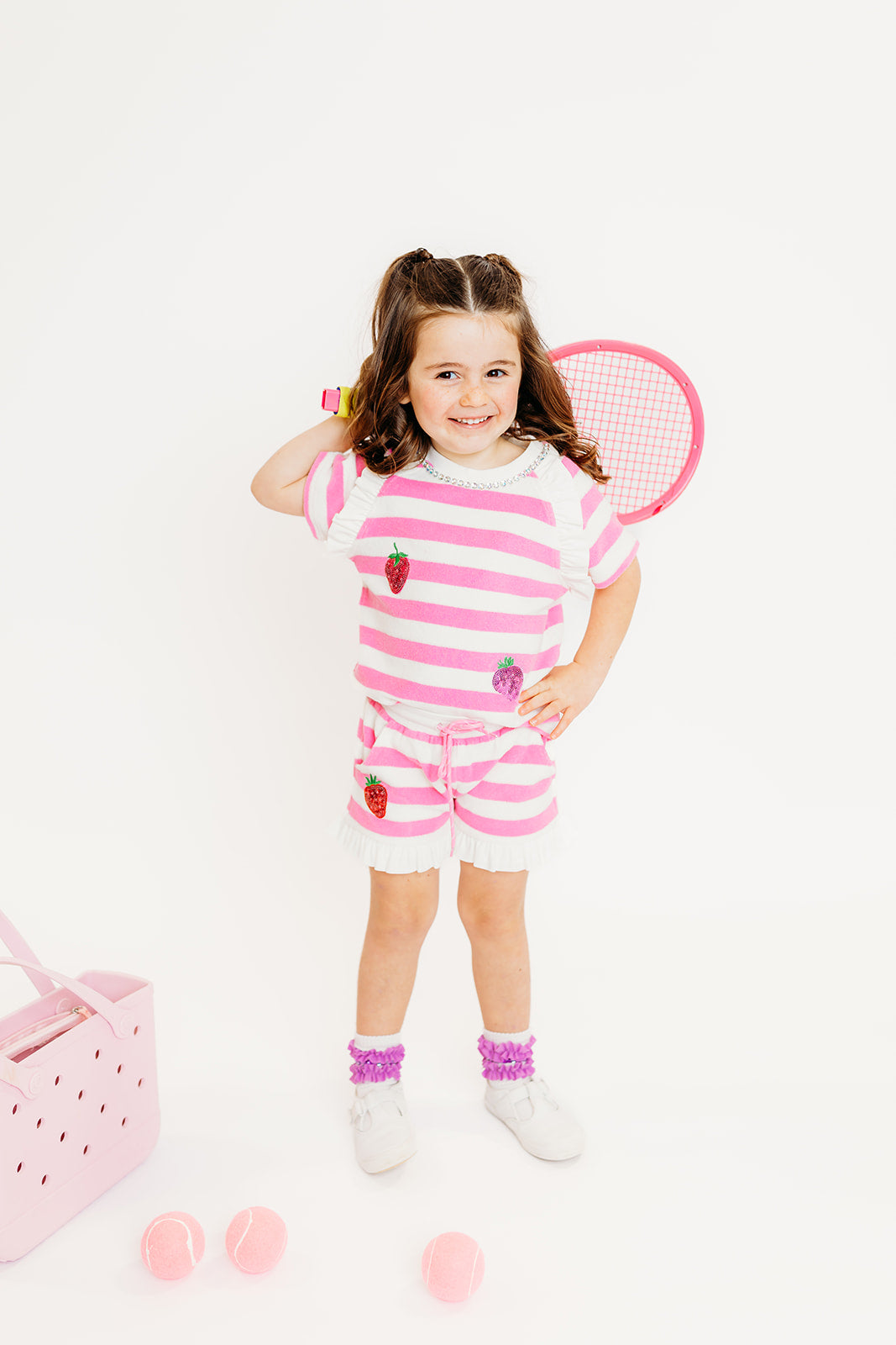 Strawberry Stripe Terry Cloth Set