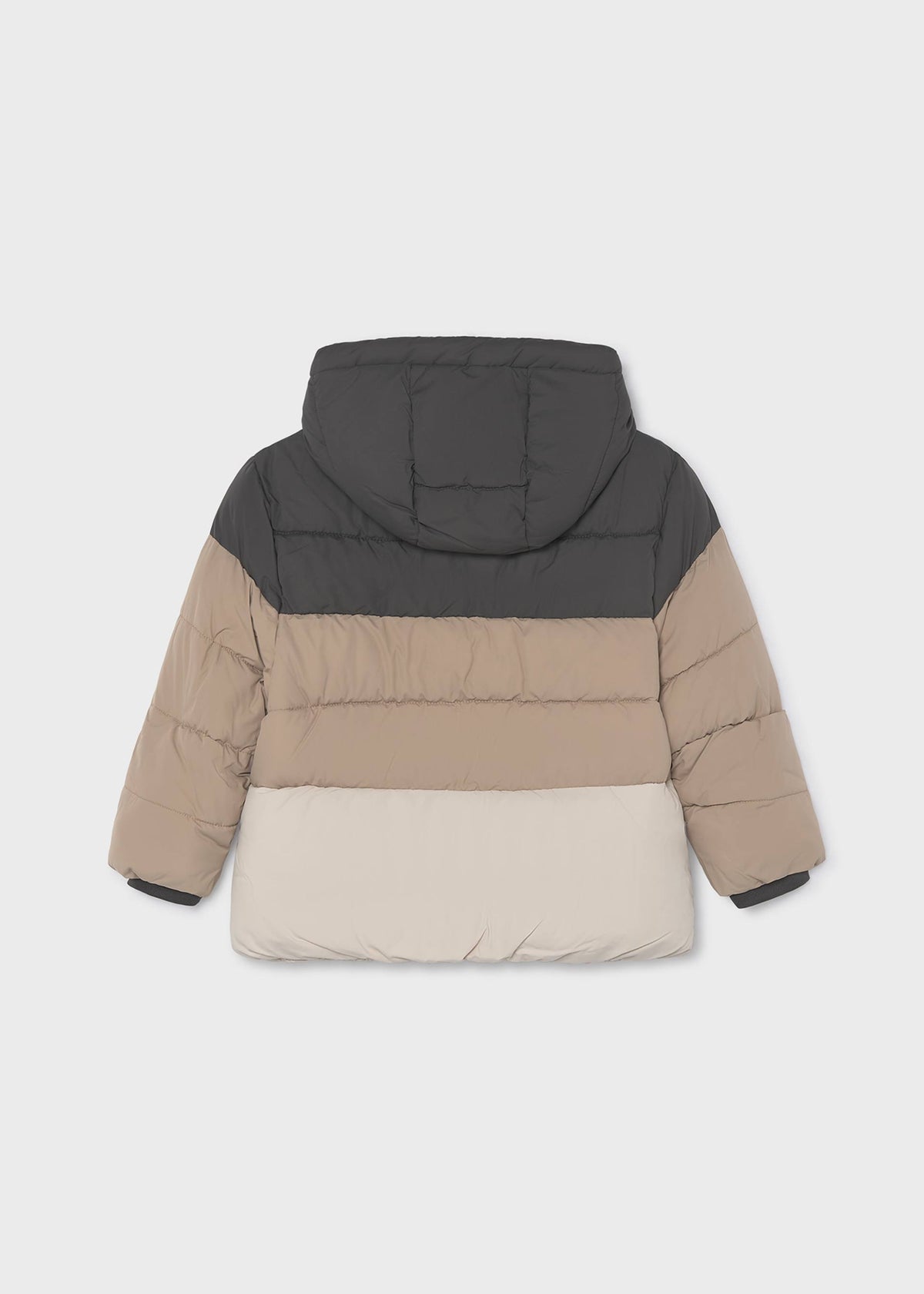 Slate Mixed Fabric Puffer Jacket