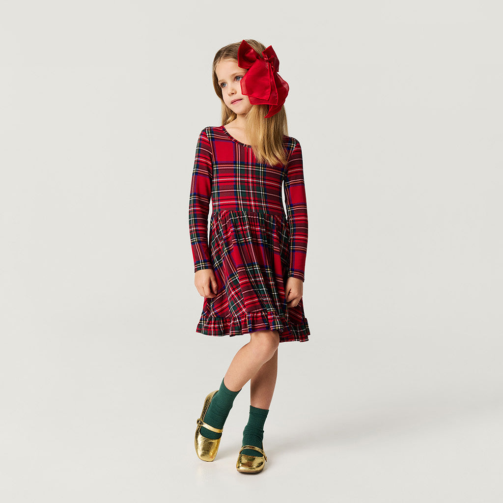 Red Tartan Plaid Twirl Dress