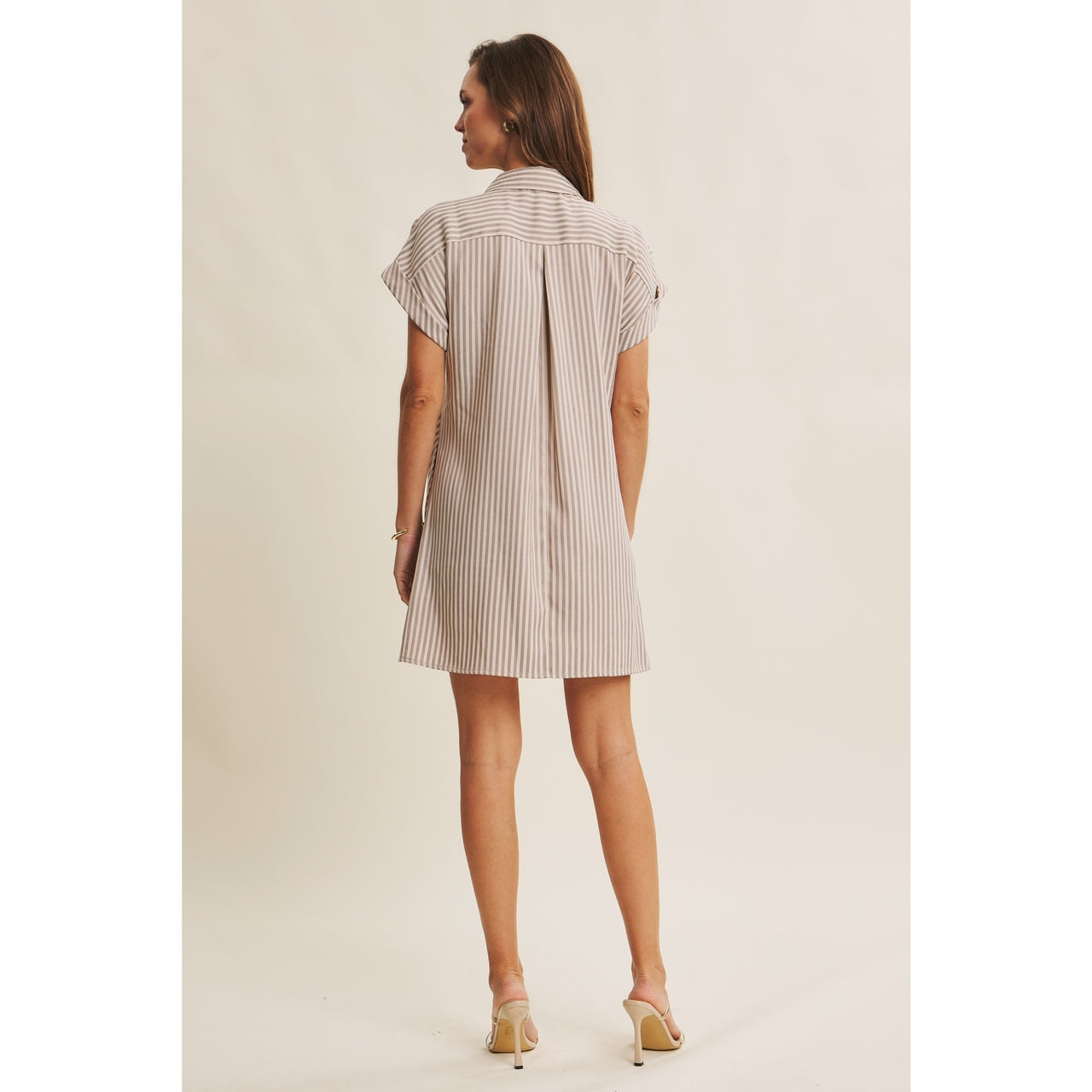 Taupe With A Twist Stripe Dress