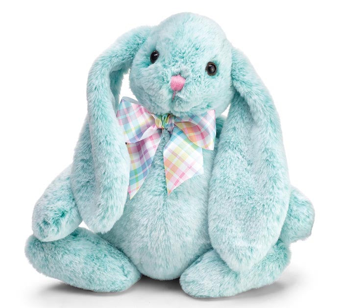 Teal Bunny W/ Plaid Bow