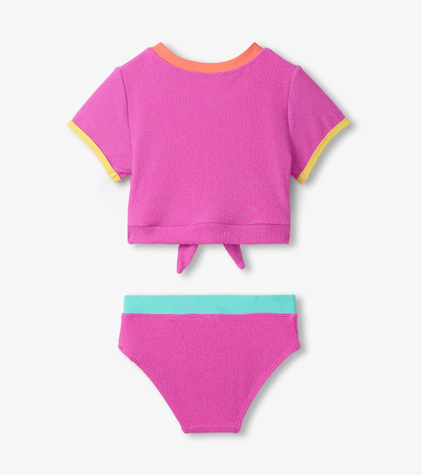 Hot Pink Tie-Front Tankini Swimsuit