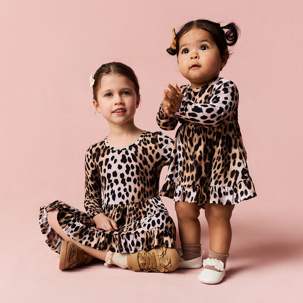 Loretta Leopard Twirl Bodysuit Dress
