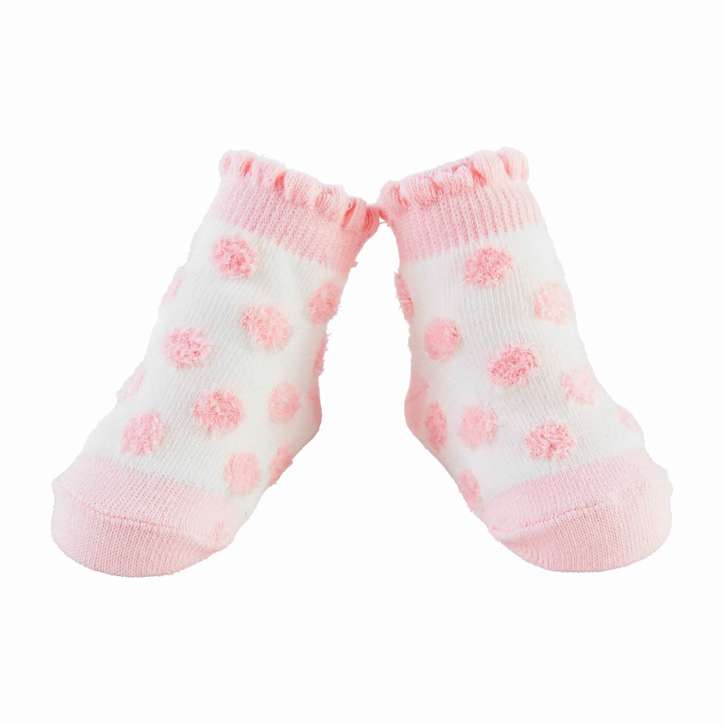 Pink Dot Chenille Baby Socks
