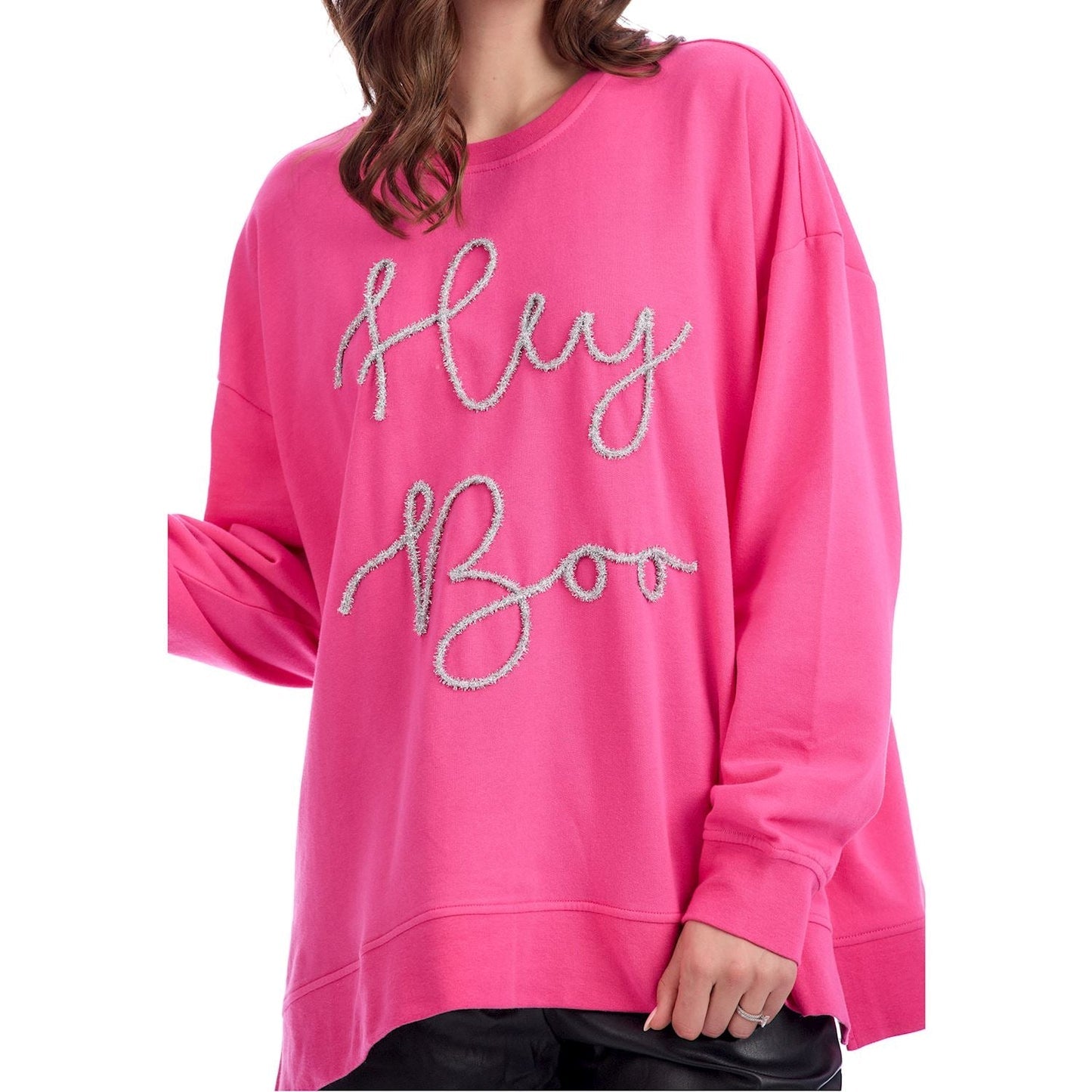 Halloween Boo Tinsel Sweatshirt