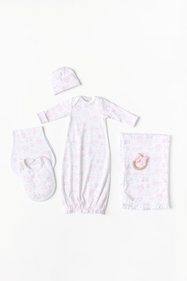 Sir Proper's Sweet Arrival Baby Buggy Blanket - Hamptons Hot Pink