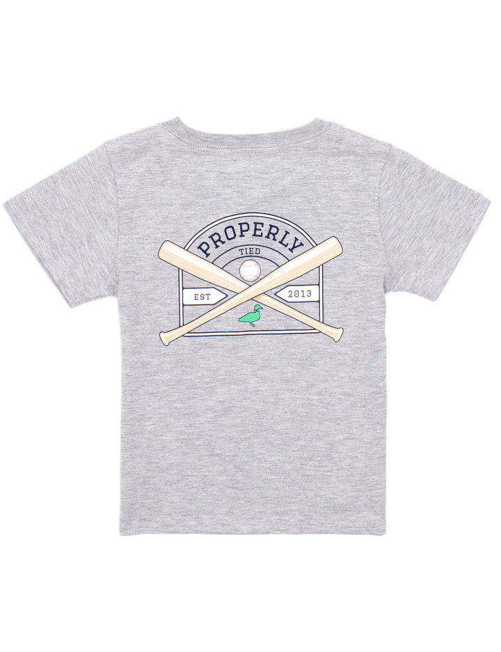 Heather Grey Baseball Shield Tee