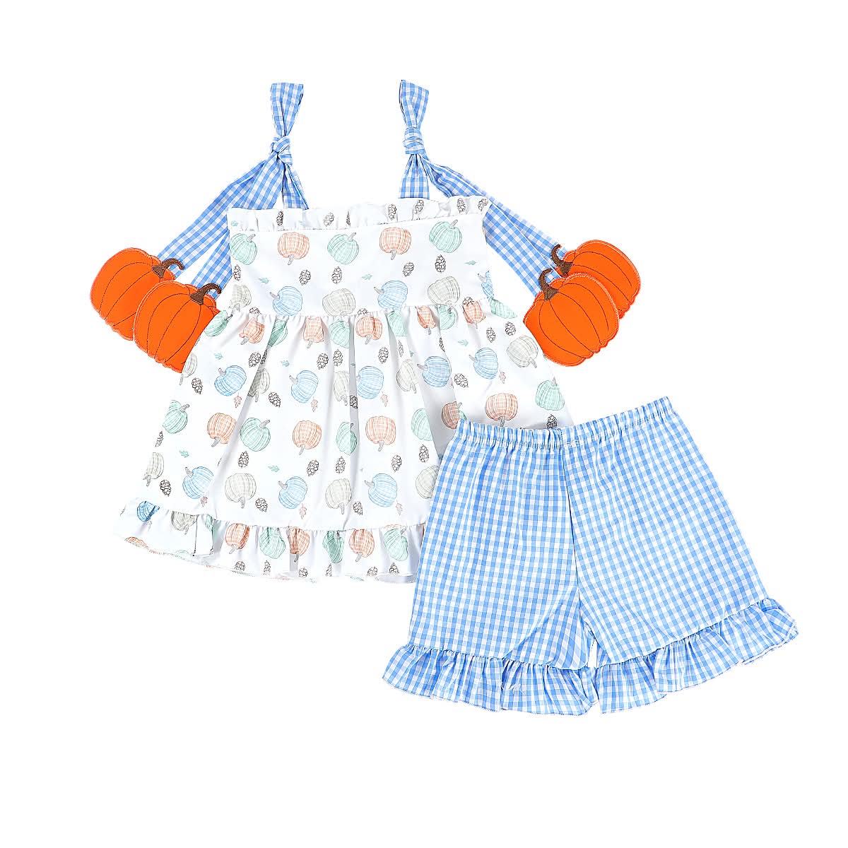 Pumpkin Side Tie Short Set