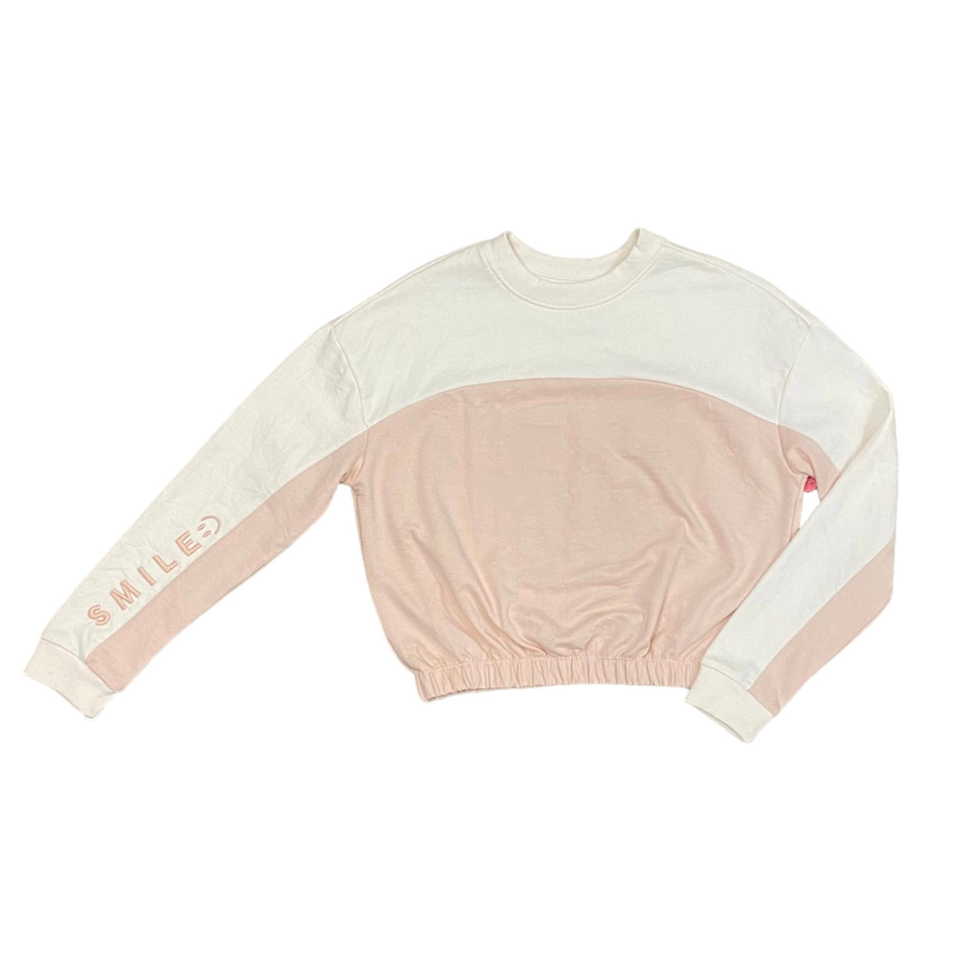 Peach Smile Color Block Sweatshirt