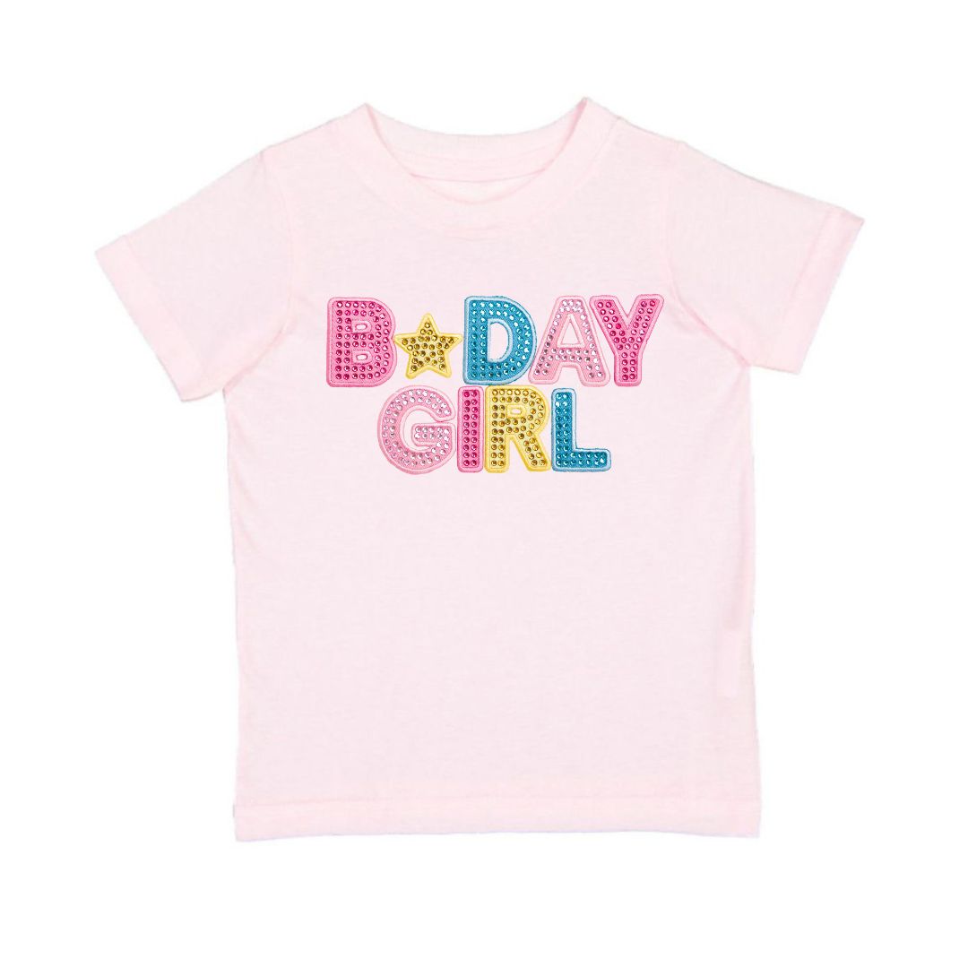 Pink B-Day Girl Rhinestone Tee