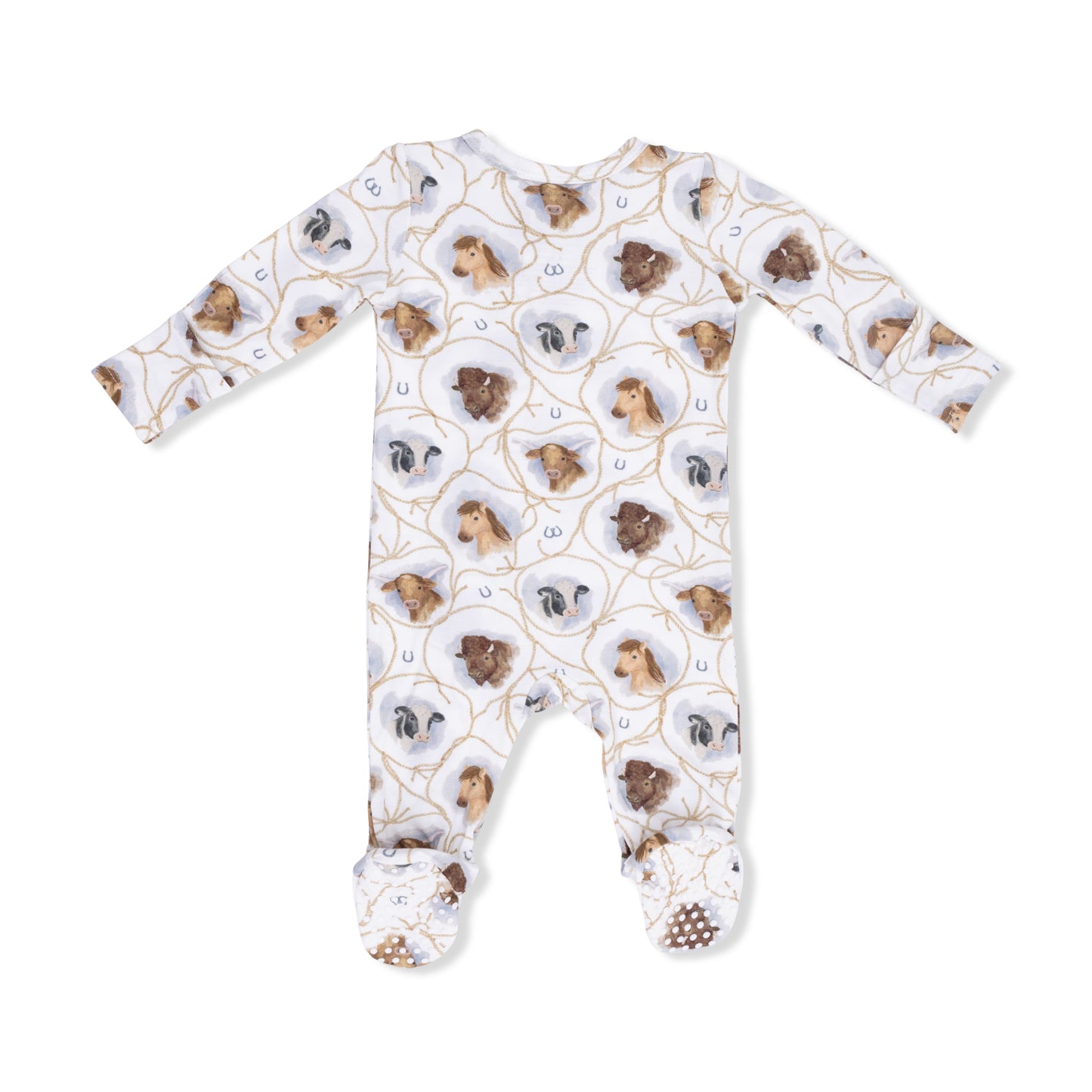 Farm Animals Rope Zip Footie