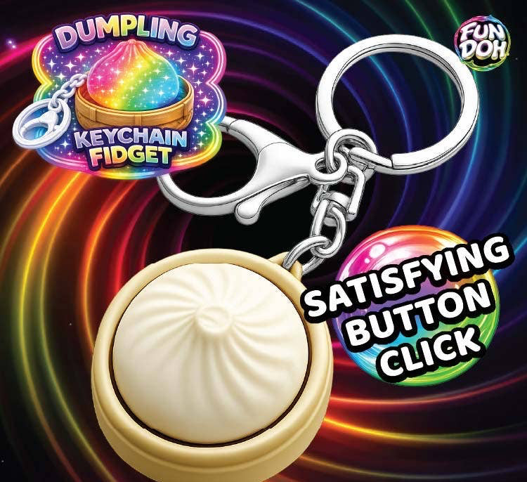 Fun Doh Dumpling Light-Up Click Fidget Keychain