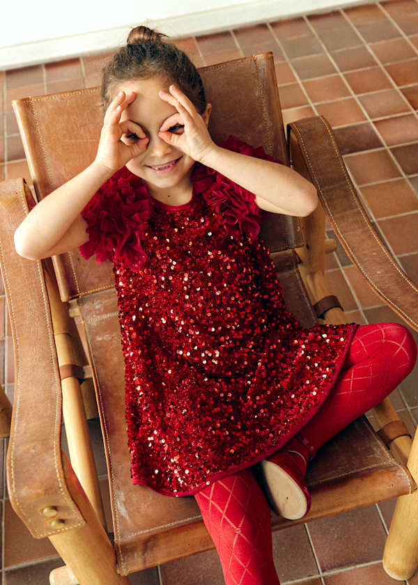 Red Sequin And Tulle Dress