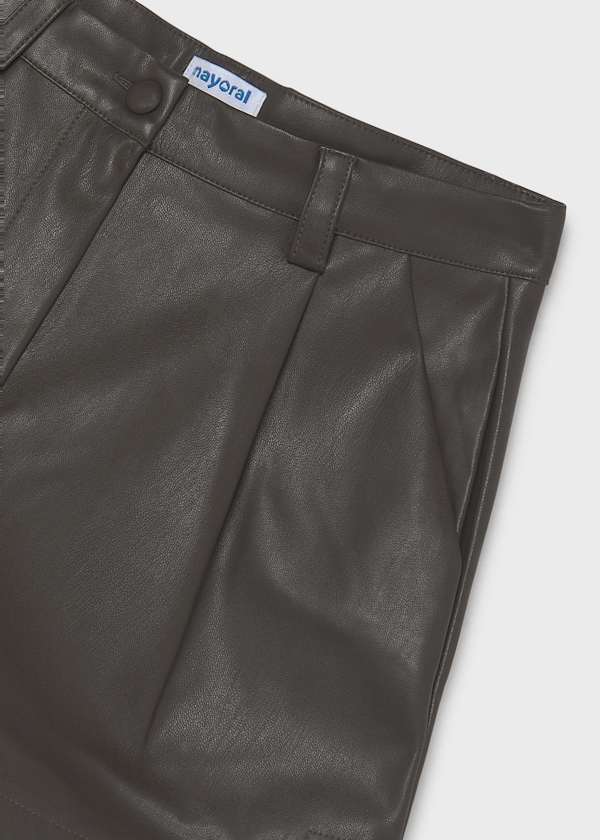Chocolate Faux Leather Shorts