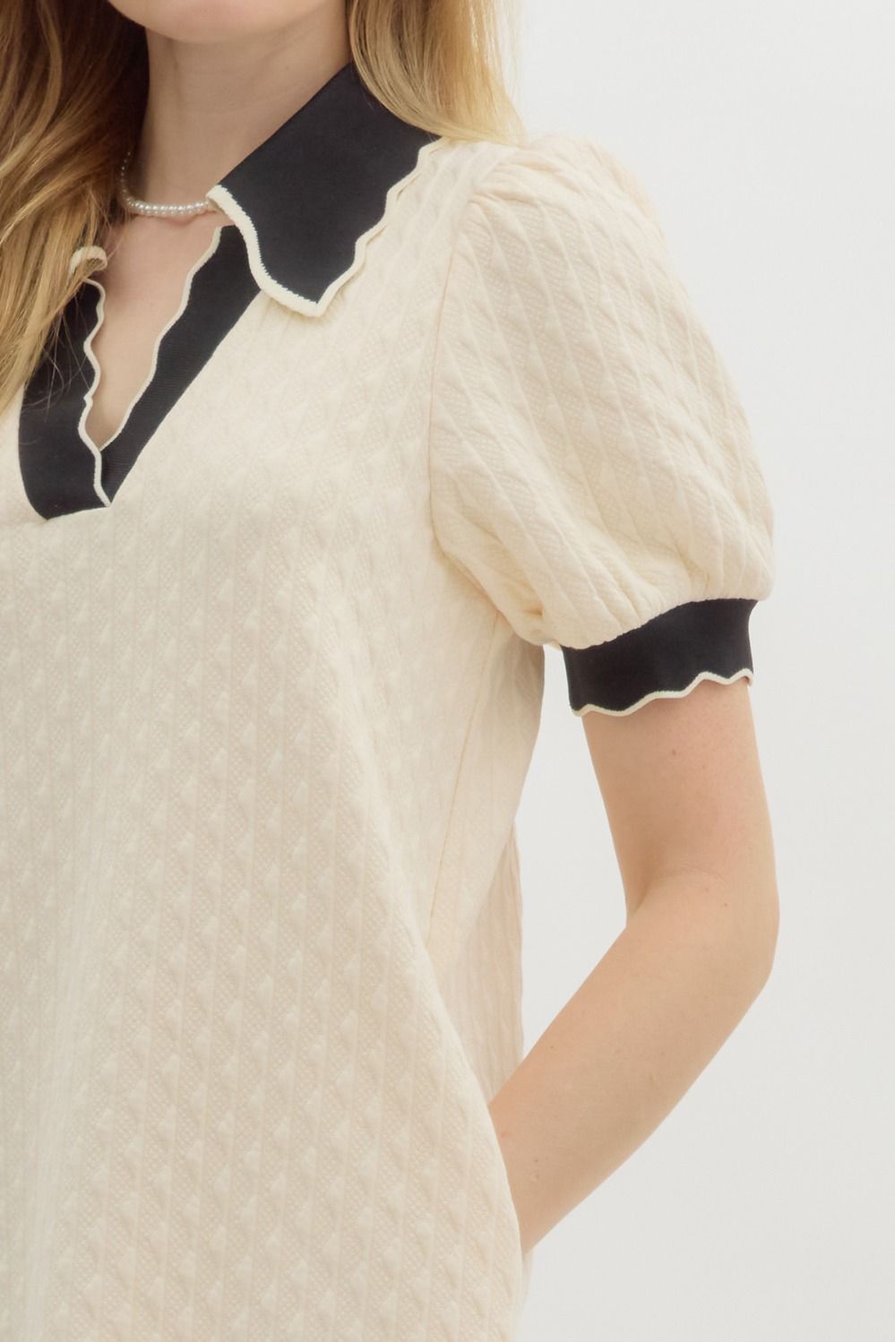 Cream/Black Queen Dress