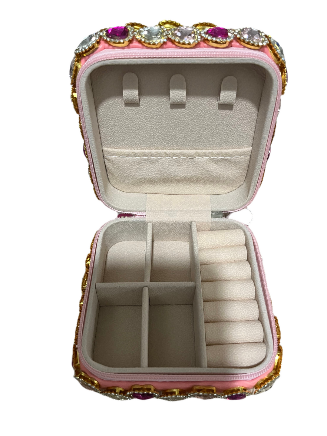 Pink Heart Gem Jewelry Box