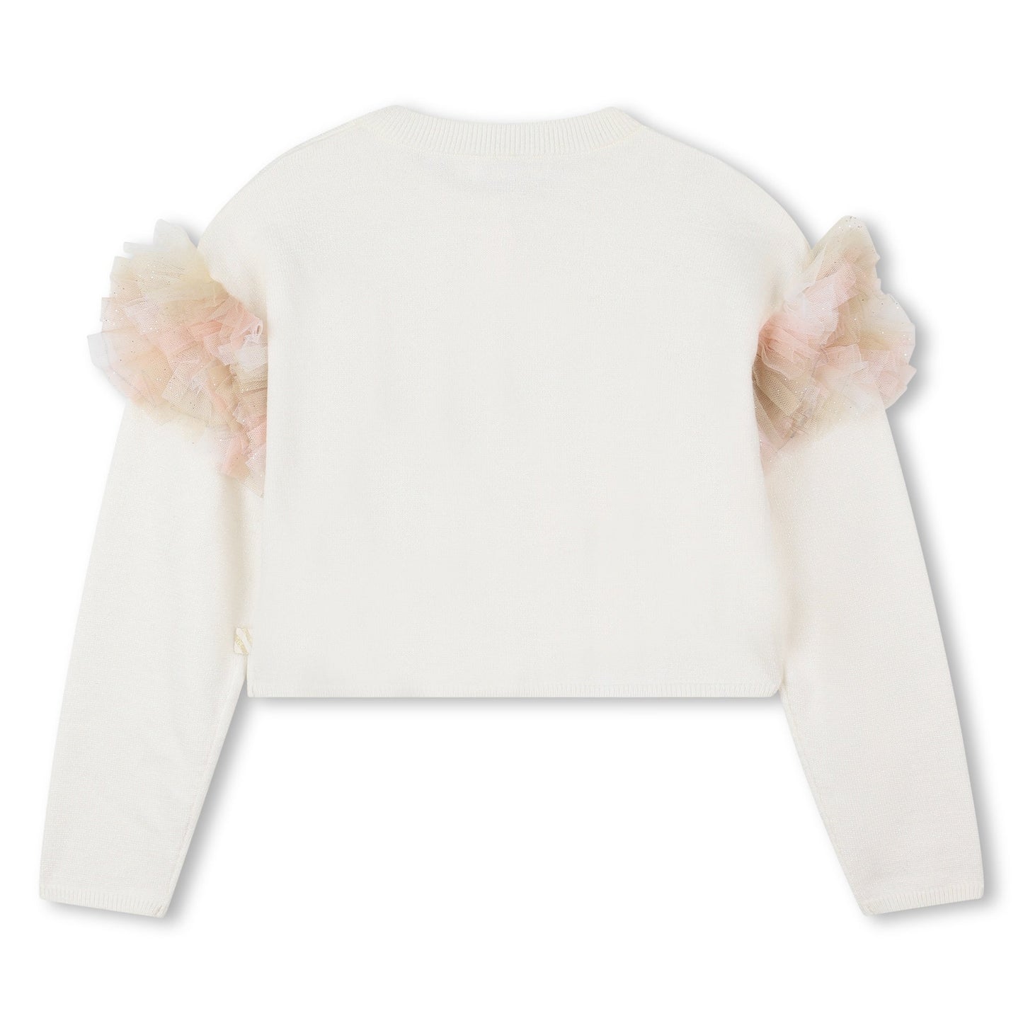 Ivory Ruffle Knitted Cardigan