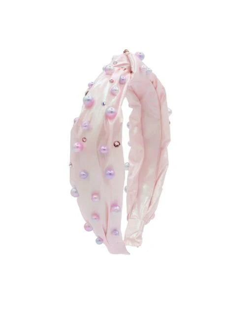 Pink Puffy Pearl Knot Headband