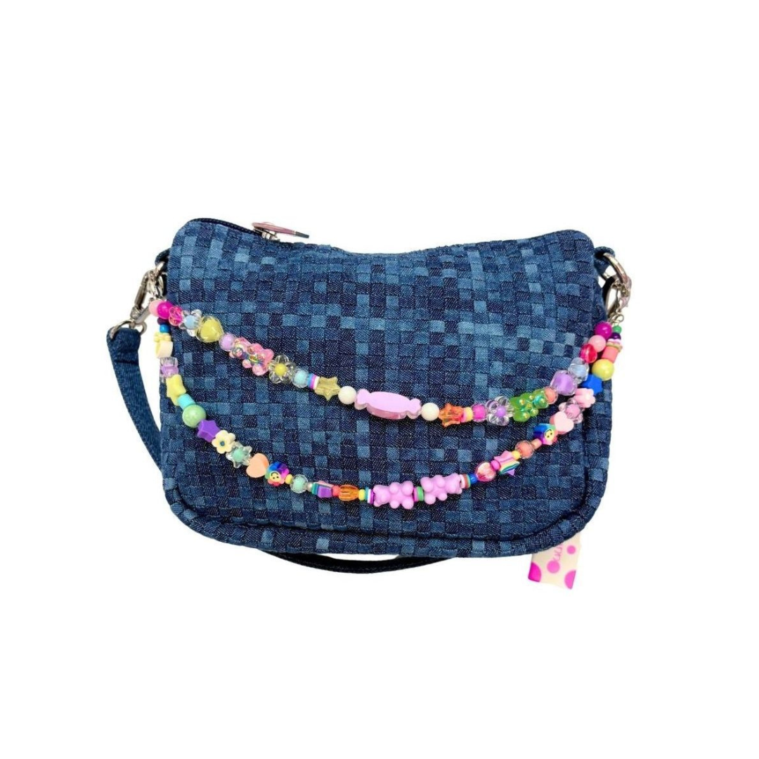 Denim Weave Charm Link Bag