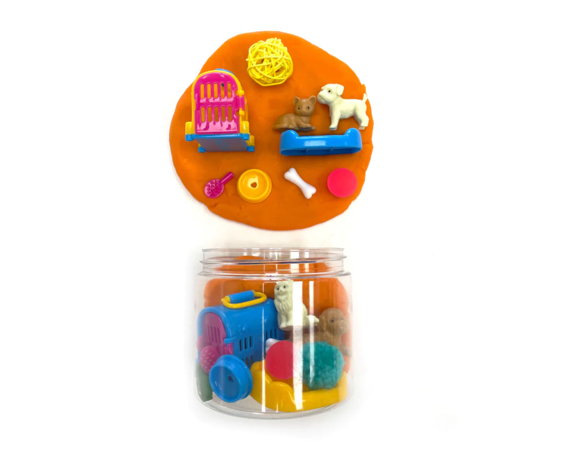 Puppies and Kitties PlayDough-To-Go Jar