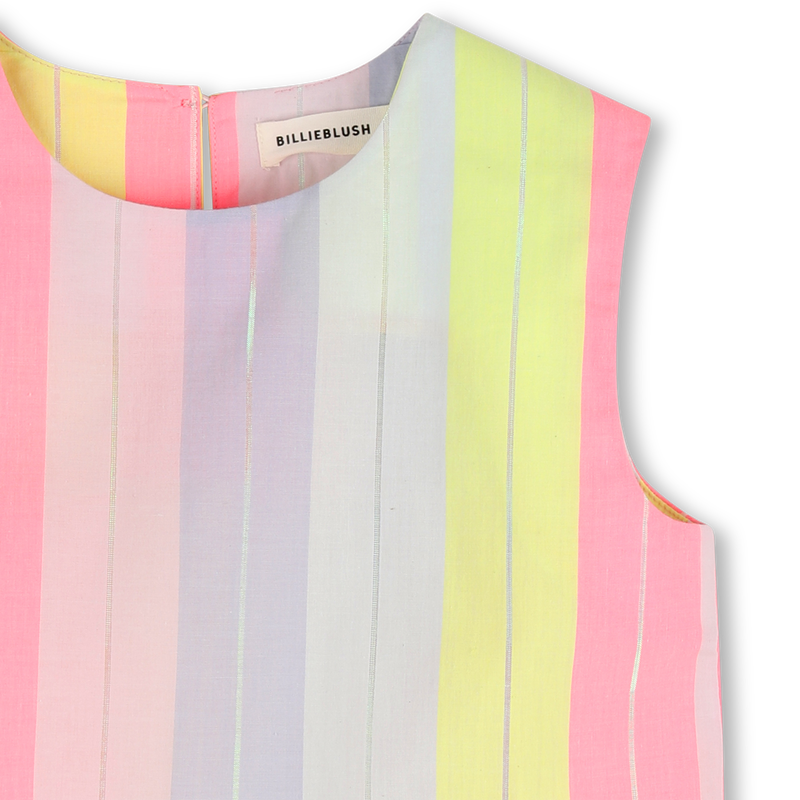 Neon Striped Scallop Blouse