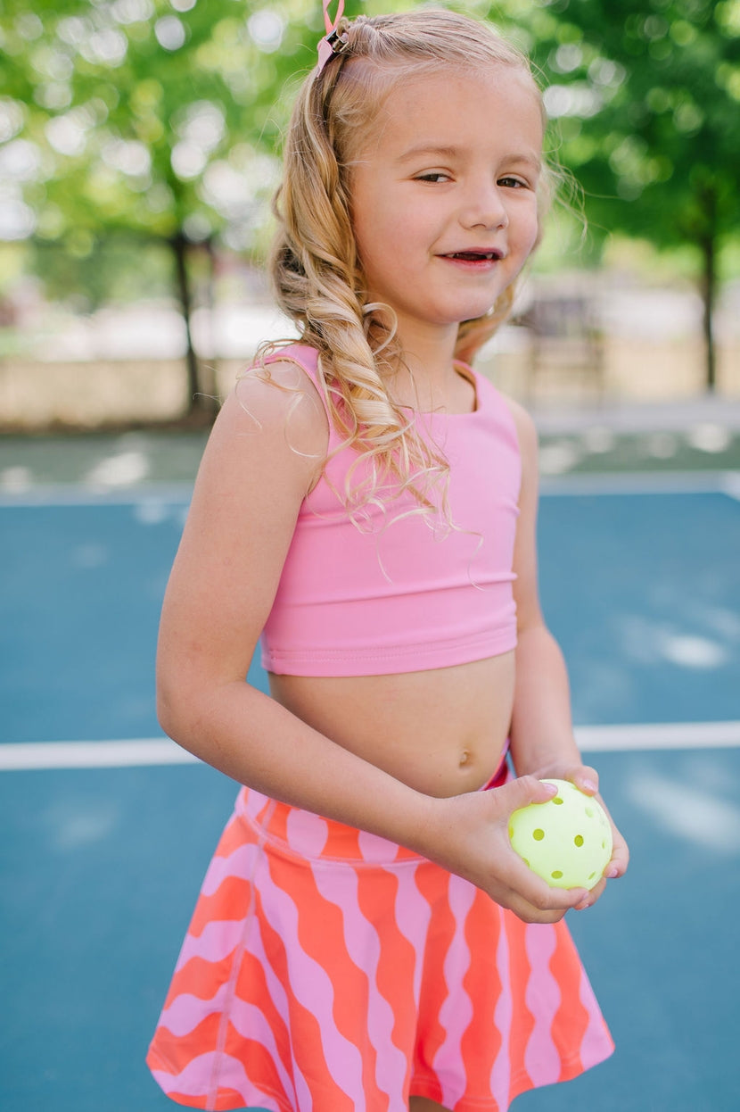 Carnation Crinkle Ashlyn Athletic Skort