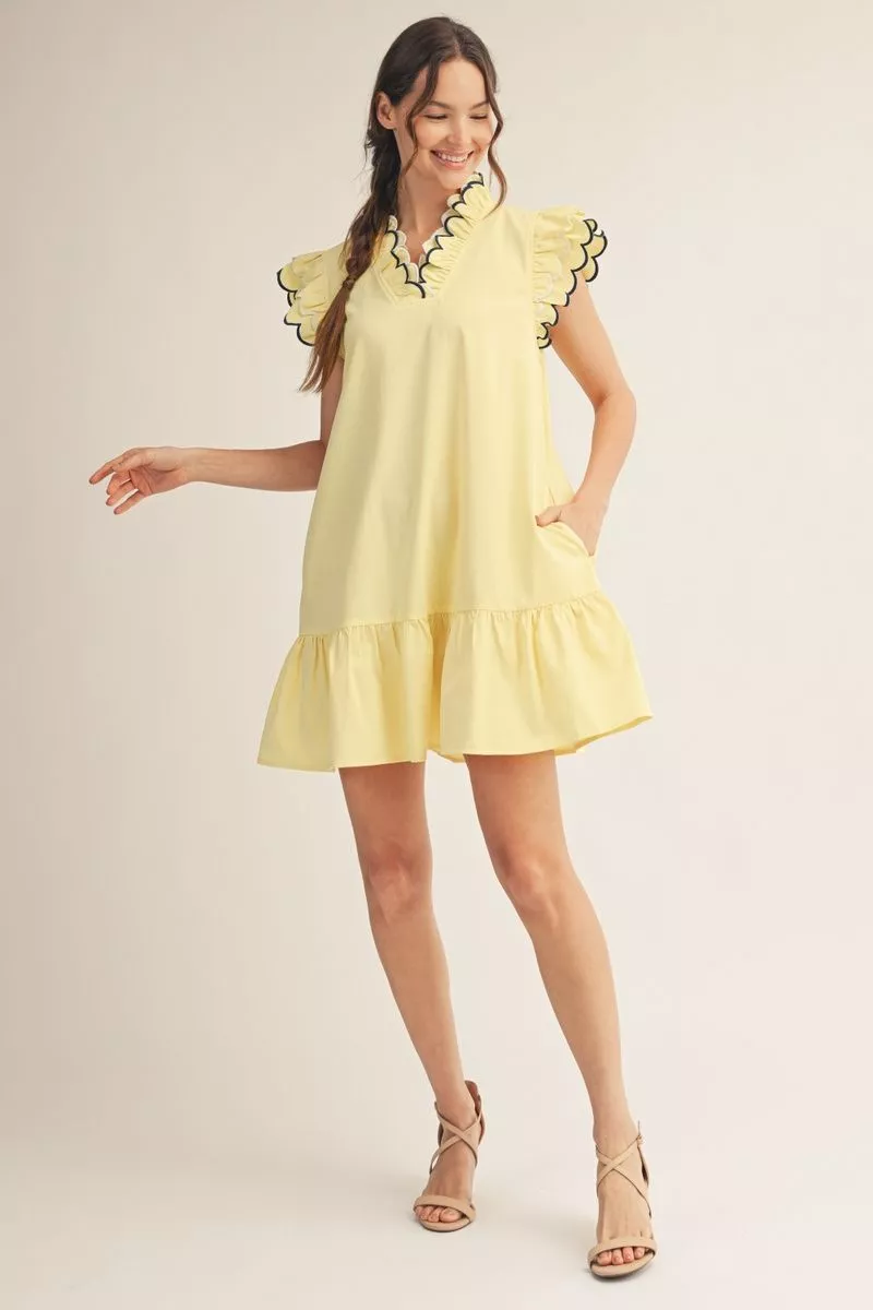 Yellow Scalloped Dress