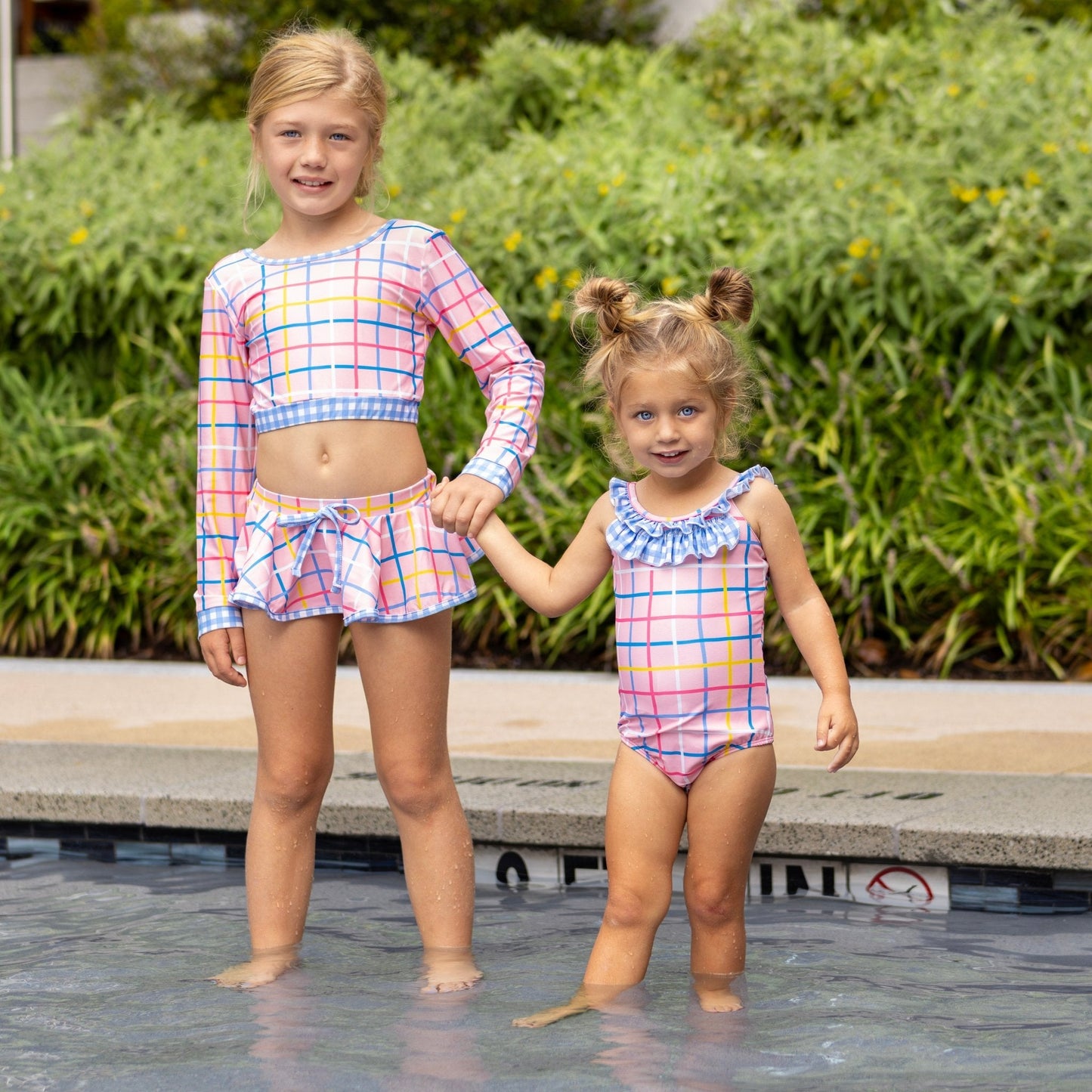 Dreamscape Plaid Bow Back Swimsuit