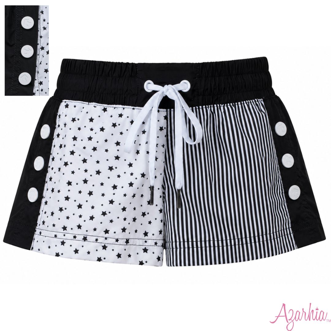 Black Stars & Stripes Color Block Short
