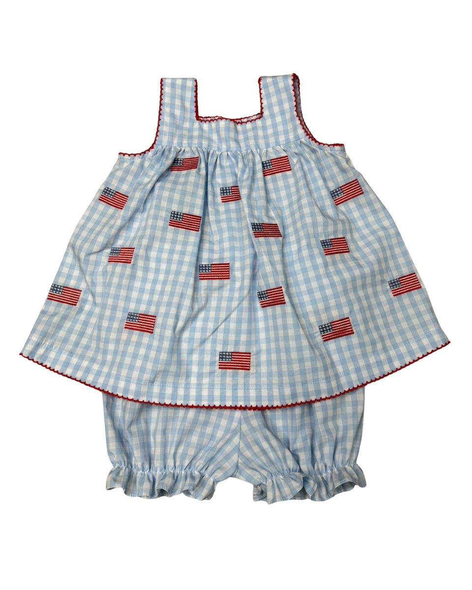 Embroidered Flag Sprinkle Bloomer Set