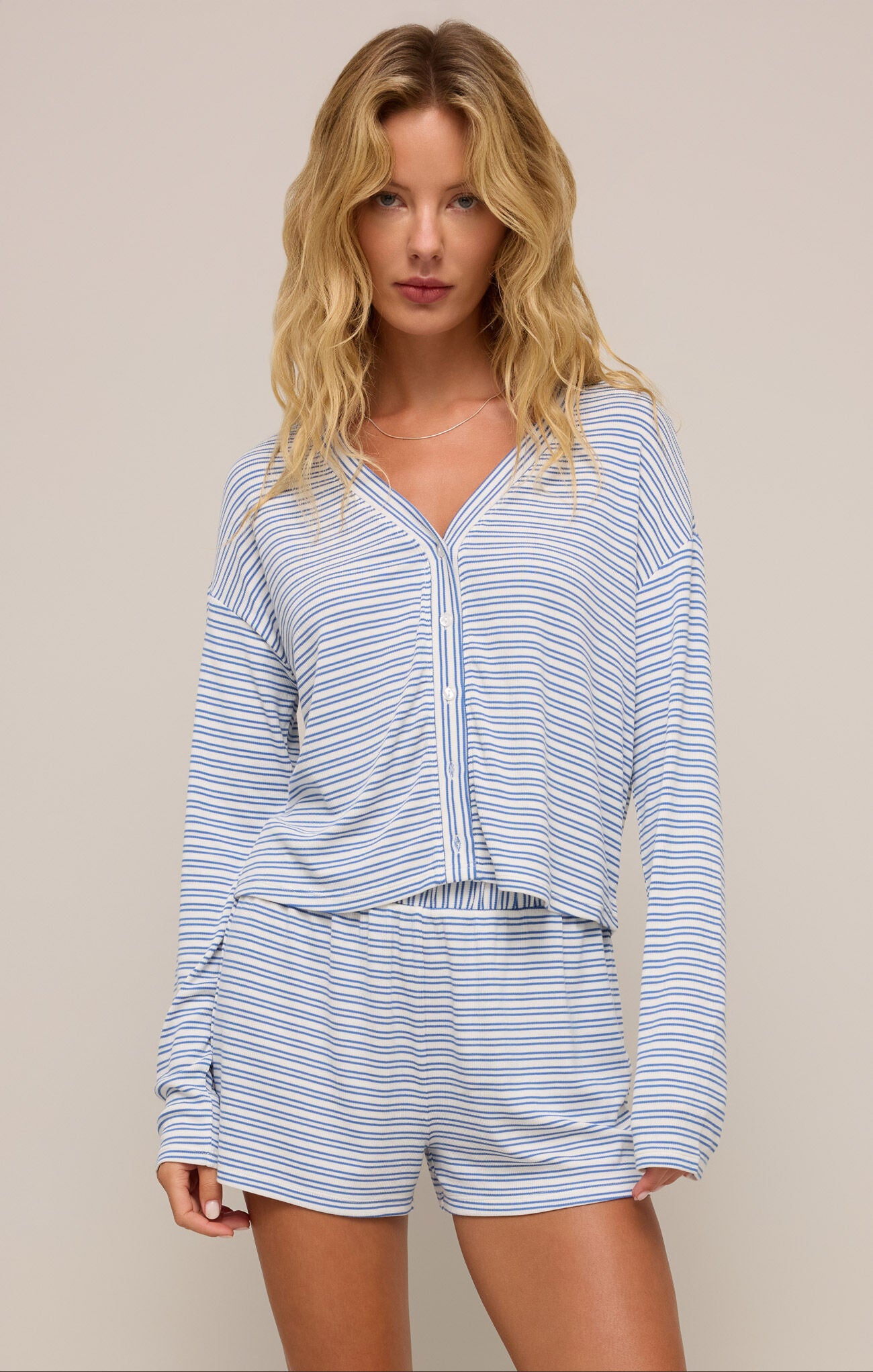 Mara Stripe Cardigan - Vanilla Ice