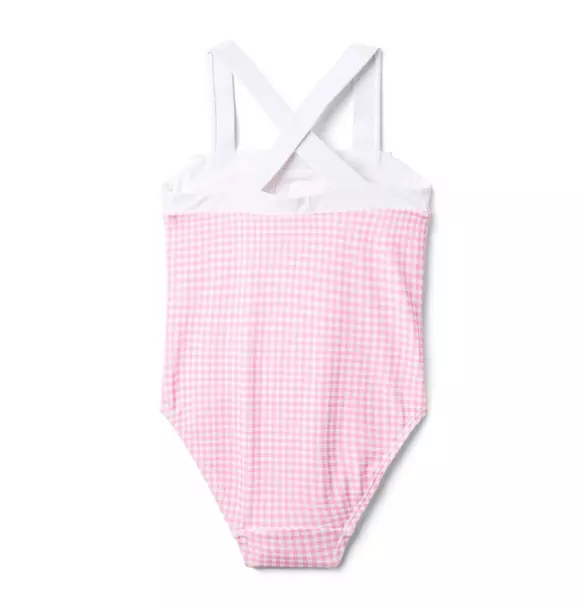 Tulip Pink Gingham Bow Swimsuit