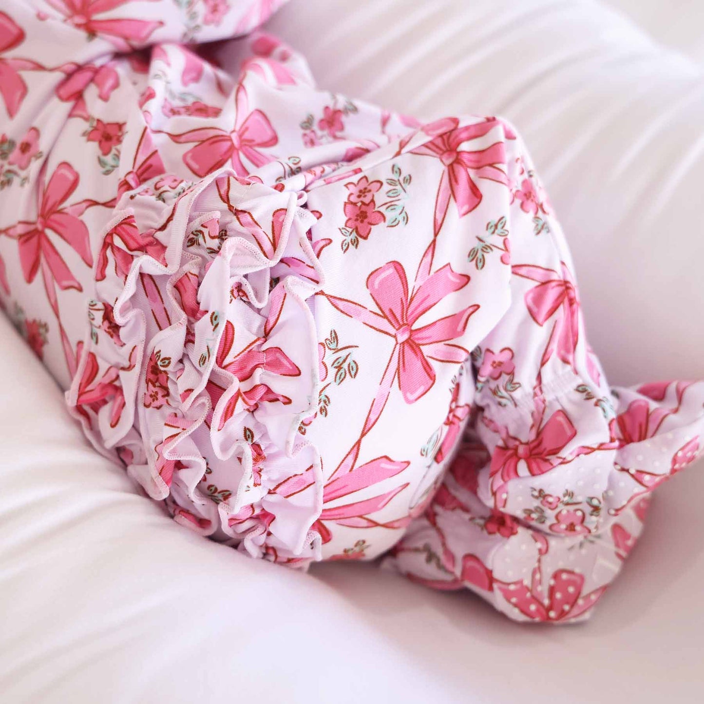 Bow Besties Ruffle Zipper Footie