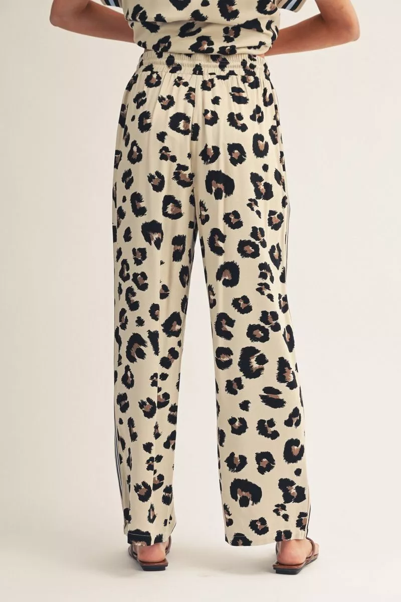 Cream/Blue Leopard Pant
