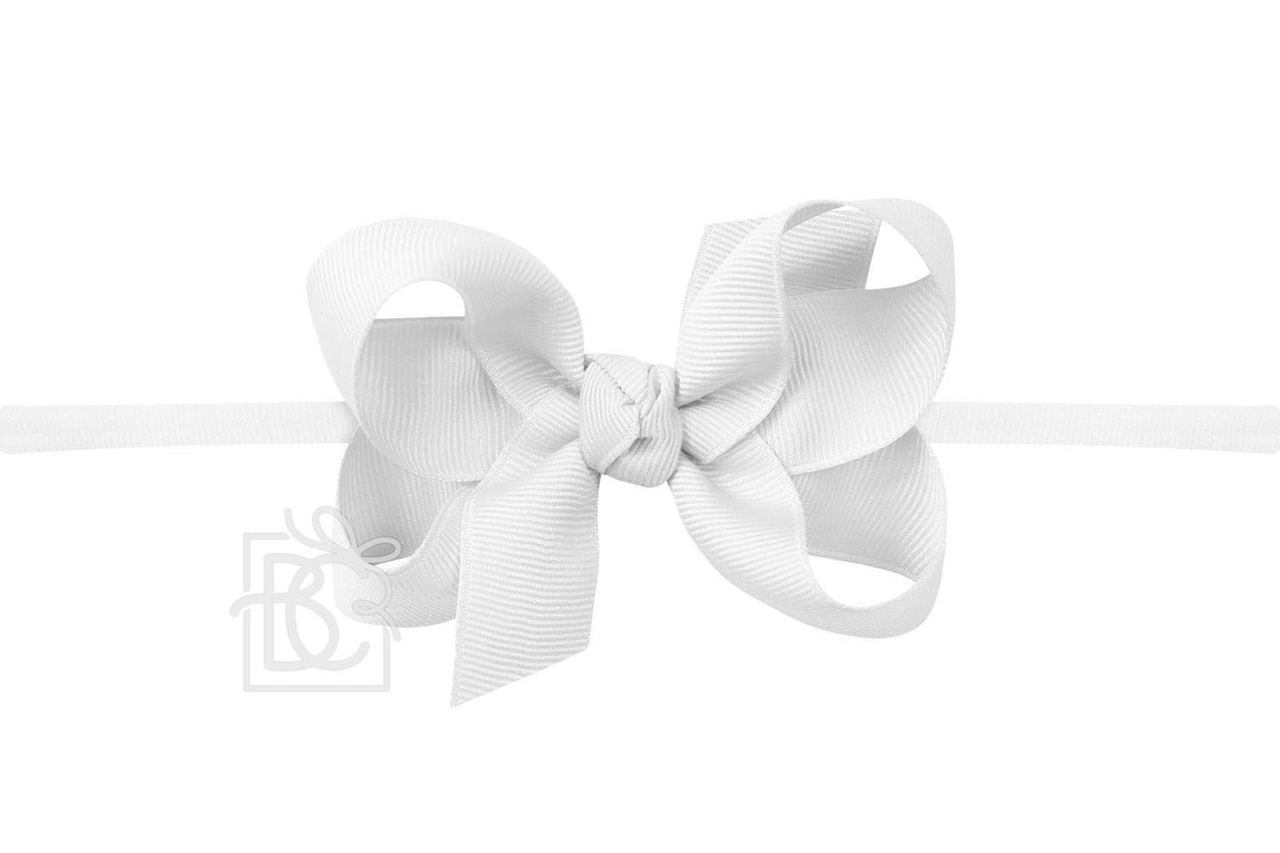 White 3.5" Headband Bow